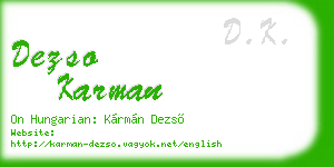 dezso karman business card